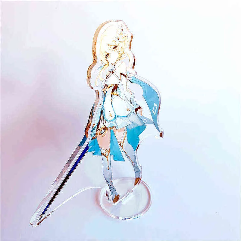 Genshin Impact Acrylic Ornamenten Zhongli Xiao Stand Cards Anime Game Action Figures Modelplaat Bureau Decor Standing Fans Gifts AA220318