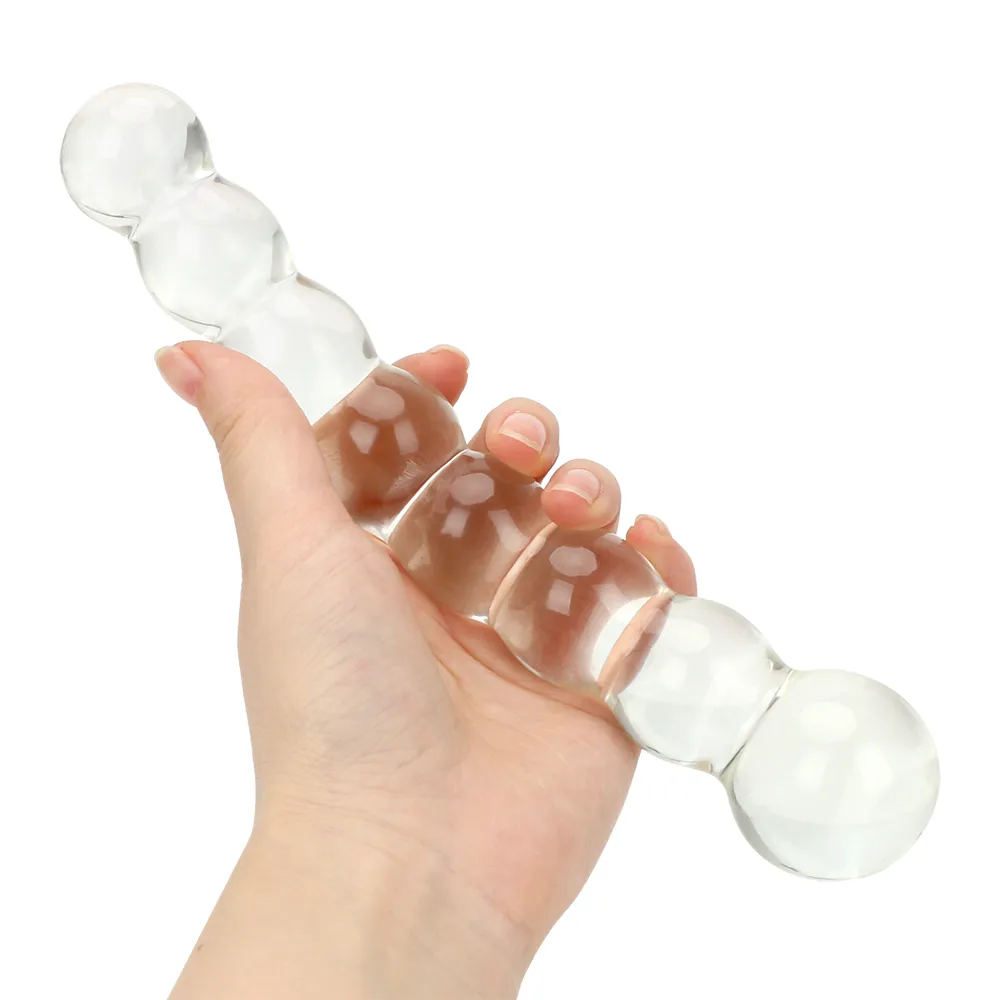 Masseur de Prostate, jouets sexy pour femmes, cristal érotique, 8 perles, Plug Anal, produits en verre, fesses