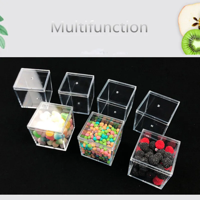 12 -stcs Acryl Candy Box Goodie Bags Clear Chocolate Plastic Wedding Party Favor Packing Box Pastry Container Sieraden Opslag 220527