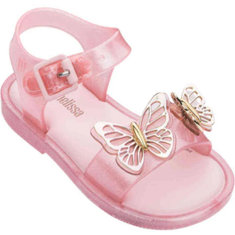 Kinder Mini Melissa Gelee Schuhe neue Sommer Schmetterling Süßigkeiten Sandalen Baby Mädchen Prinzessin Beach Schuhe Mädchen Sandalen Mn029 G220523