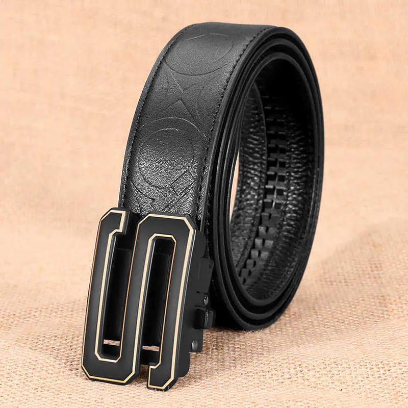 S Letter Belt Belt Men's Leather Automatic Buckle Fashion Business Business Men Fashion Casual Formal Pants Belt