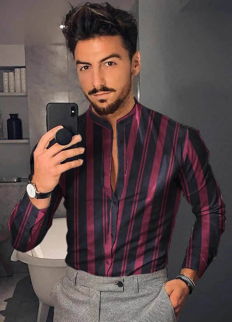 Men's Shirt Long Sleeve Hawaiian Social Luxury Button Up Cardigan Blouses Wholesale Single Breasted Turn-down Collar Broad 220323