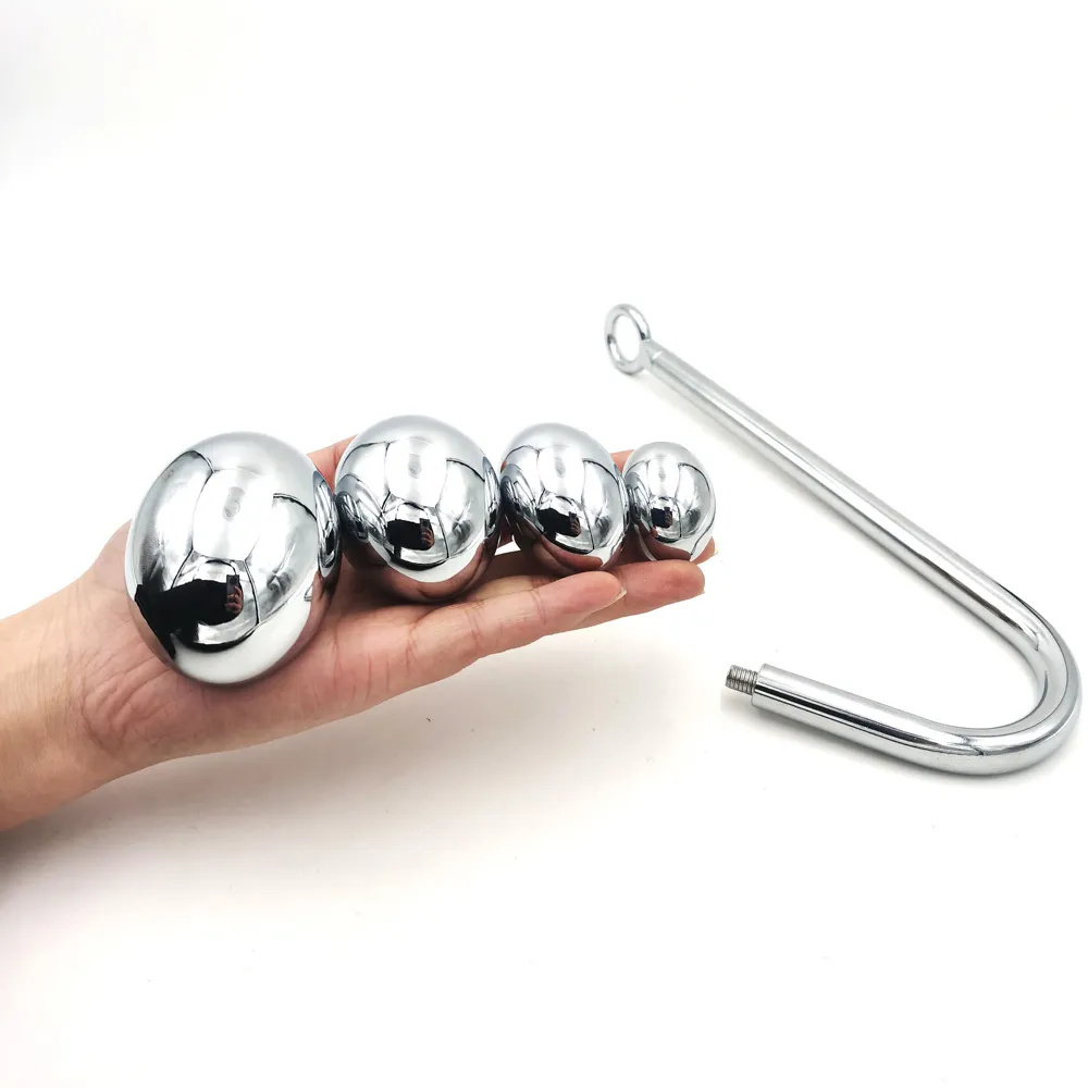 Aço inoxidável dilatador anal butt plug brinquedos sexy para homens mulheres ânus gancho bola substituível metal escravo adultos bdsm8129615