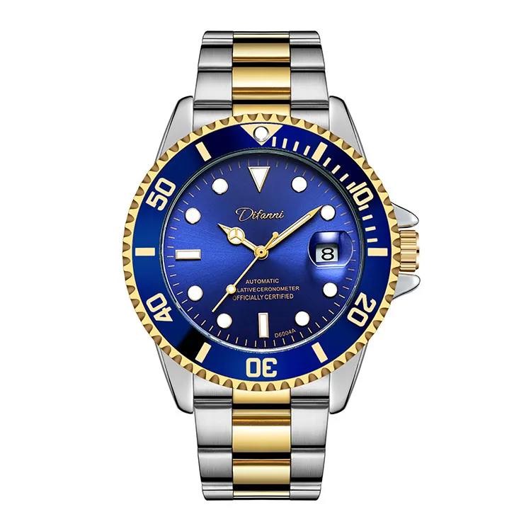 Роль подводной лодки Золотые часы мужские спортивные часы 40 мм кварцевые часы водонепроницаемые спортивные часы 50 м 1262G