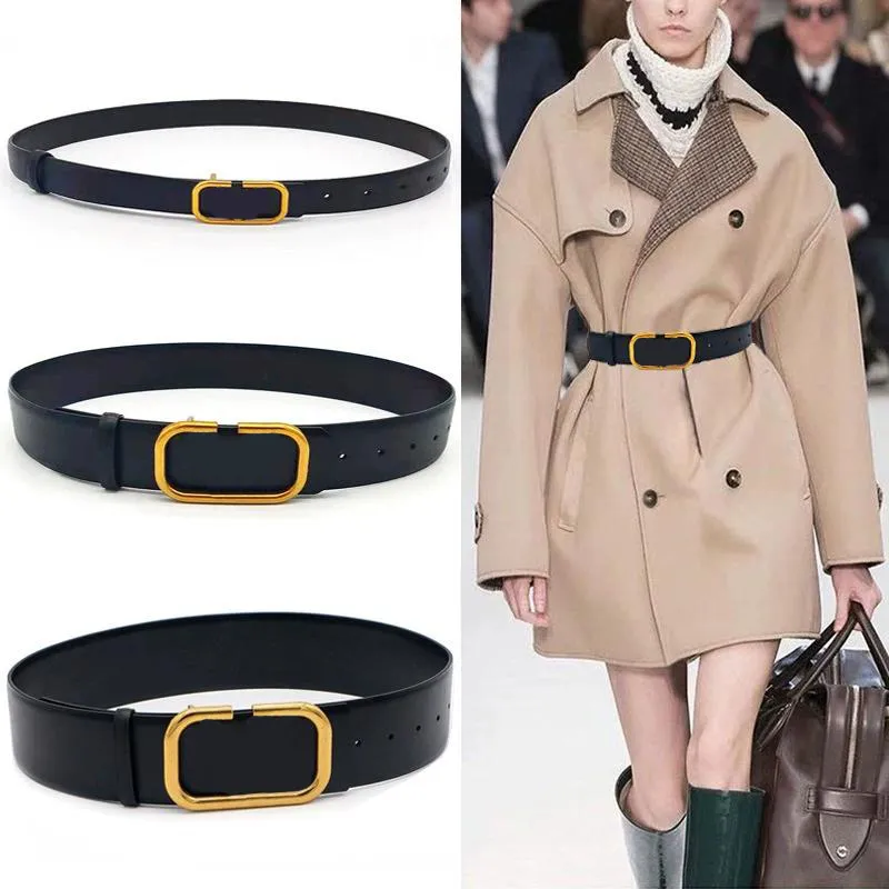 Womens Designer Belts Mens Luxurys Designers Belts Smooth Buckle Waistband Genuine Leather Cintura Ceinture Homme Pour Large width282f