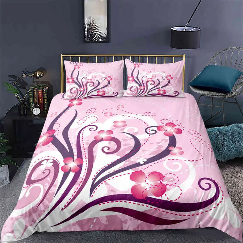 Fée fille avec ailes ensemble de literie papillons floraux personnalité housse de couette coloré Ballet taie d'oreiller décor de chambre