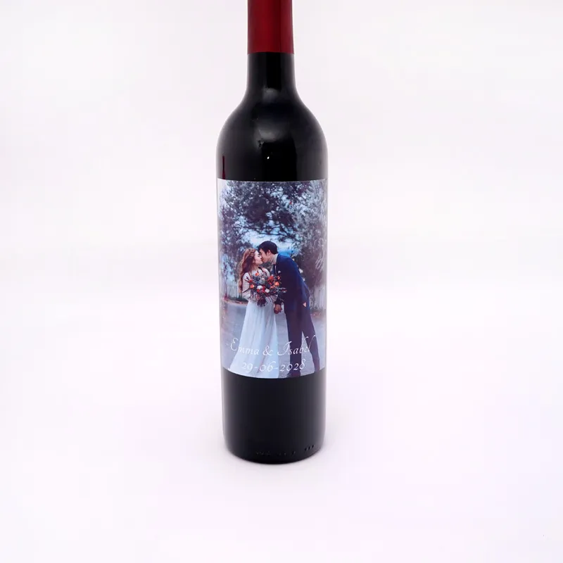 Nome do casal personalizado com imagem Personalizada Party Bride Shower Wedding Wines Wines Stickers Wrapper 220613