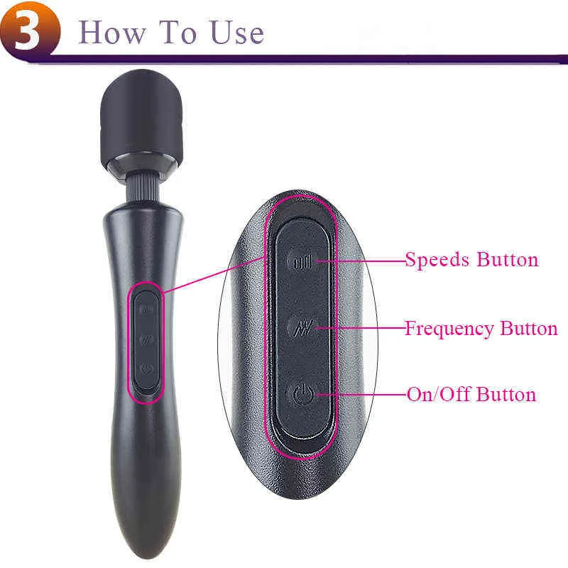 NXY Vibratoren für Frauen mit enormer Vibrationsfunktion, mit USB-AV-Stick, großer Massagegerät, G-Damen-Stimulationsgerät, 0408