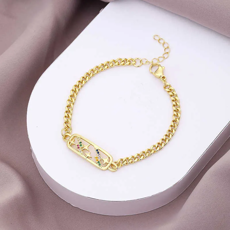 Bracciale femminile a pendente zircone intarsiate semplice intarsio in coppato in rame braccialette oro vera braccialetto
