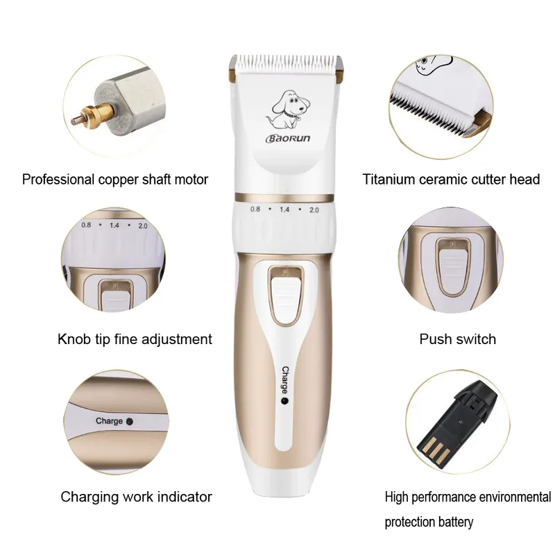 Baorun P9 P3 احتراف Pet Shaver Cat Dog Cutter Cutter Trimmer Dog Grooming Kit Reclable Clippers Clippers 220423