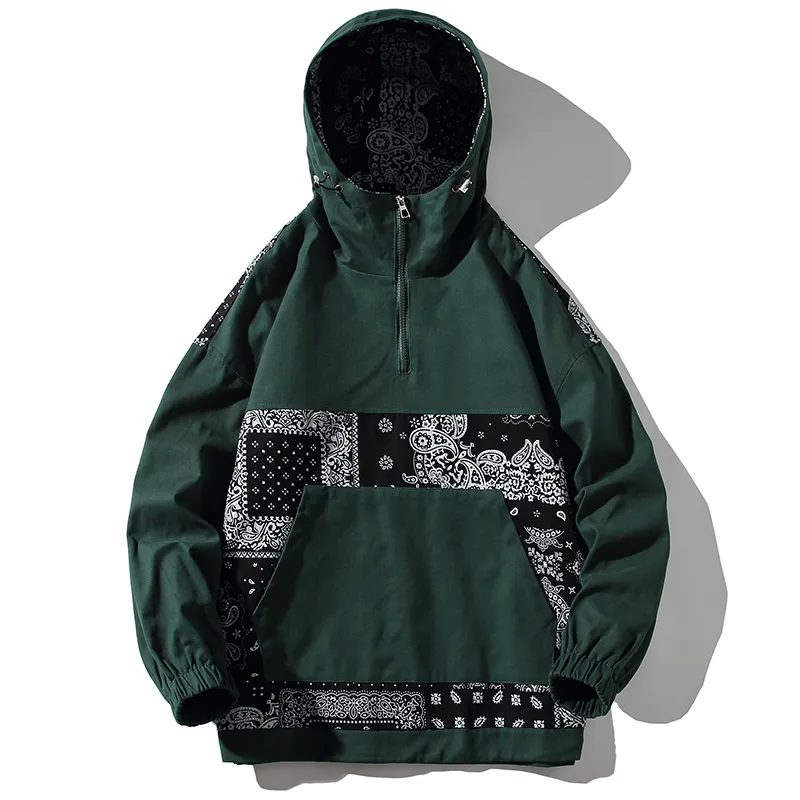 Automne surdimensionné noir veste hommes vêtements mode Harajuku rue manteau à capuche coton coupe-vent Baggy survêtement mâle grande taille 220406