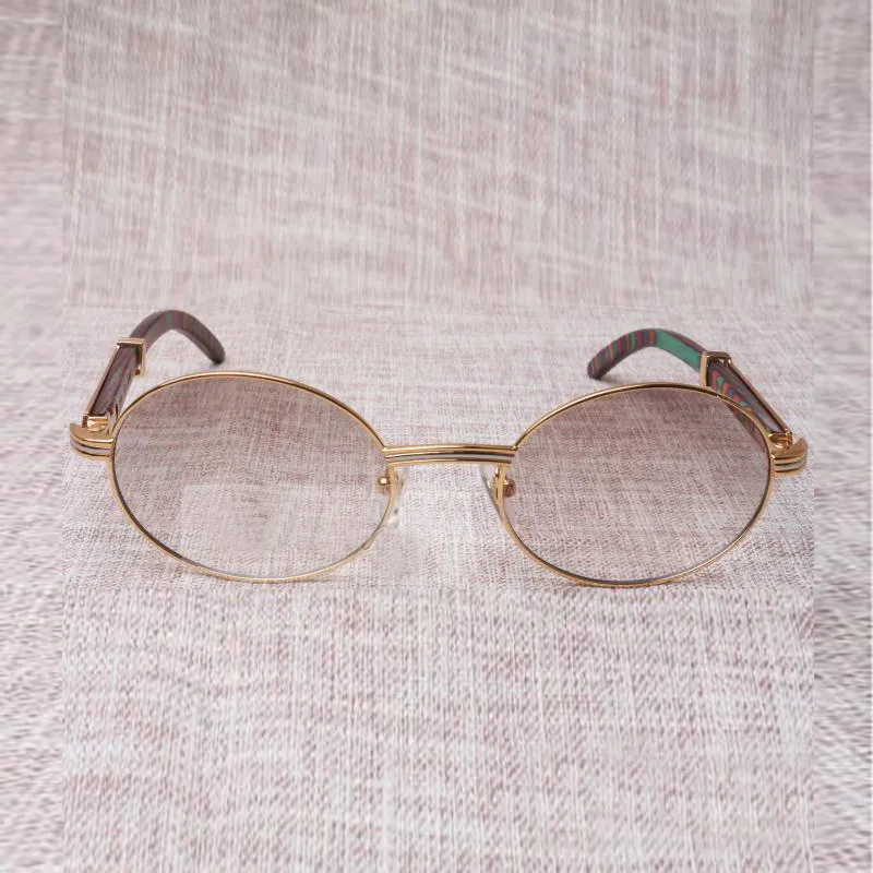 Gafas de sol de madera 7550178 con patas de madera de pavo real y lente de 55 mm281O