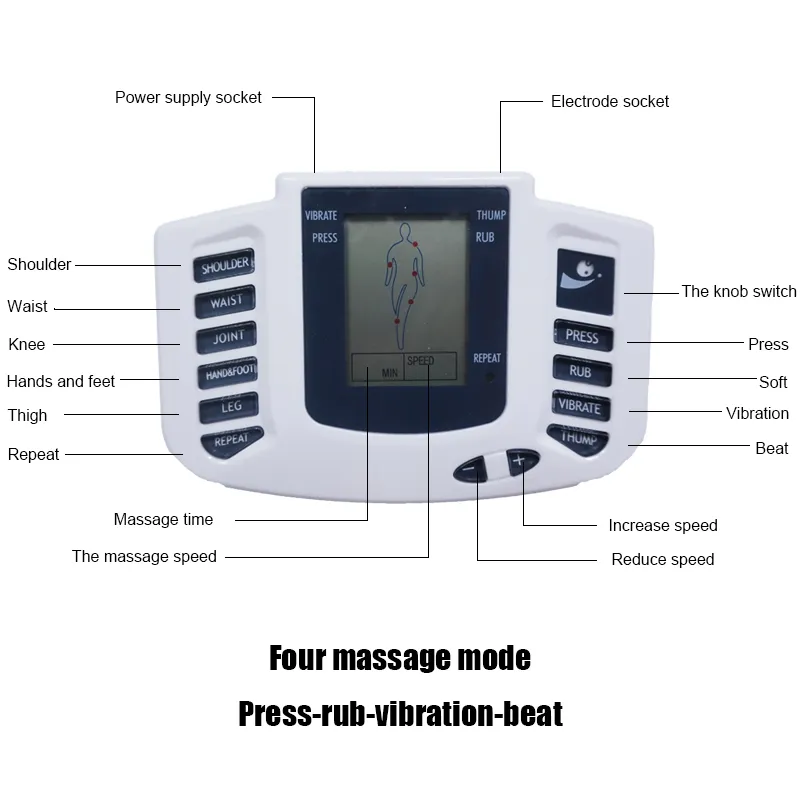 Tlinna Healthy Full Body Tens Acupuncture Electric Therapy Meridian Physiotherapy Apparatus Massager 220630