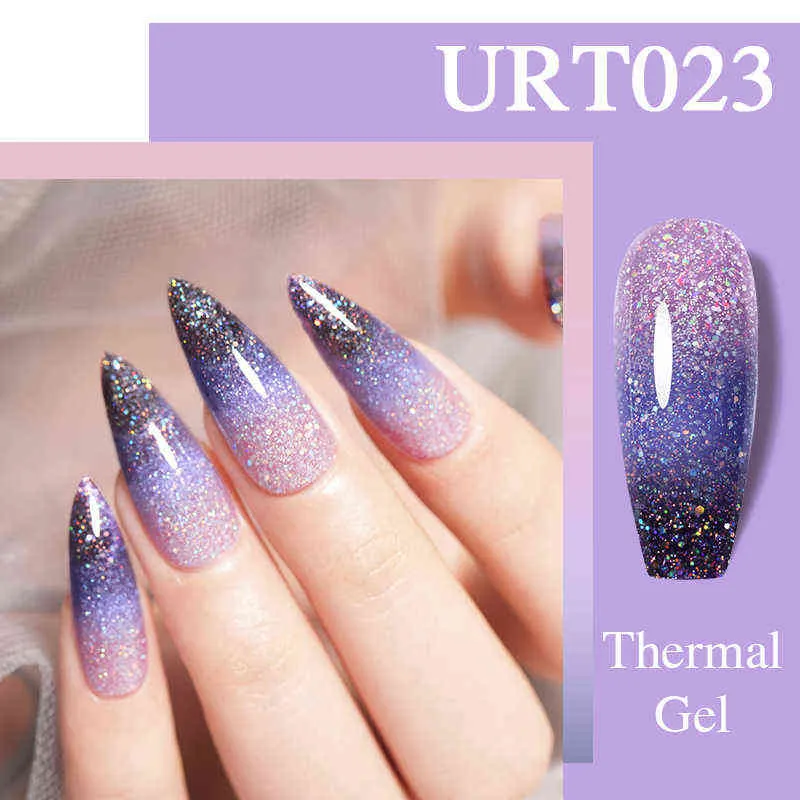 NXY Tırnak Jel 7 5 ml Termal Lehçe Sequins Glitter Sıcaklık Renk Değiştirme Vernikleri UV UV LED Islatın 0328