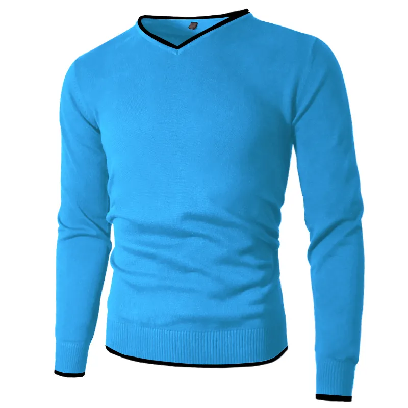 M5XL Men Sweaters pullover lente katoen vneck solide slanke trui jumpers herfst mannelijk gebreide man plus maat eenvoudige stijl 220817