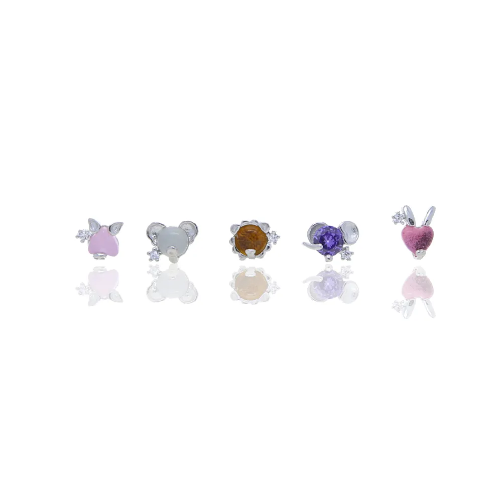 Nueva joyería de aro de moda Pendiente de Navidad Animal Elefante Cerdo Puro Plata de ley 925 Pendientes pequeños para mujeres Niños Niñas301Q