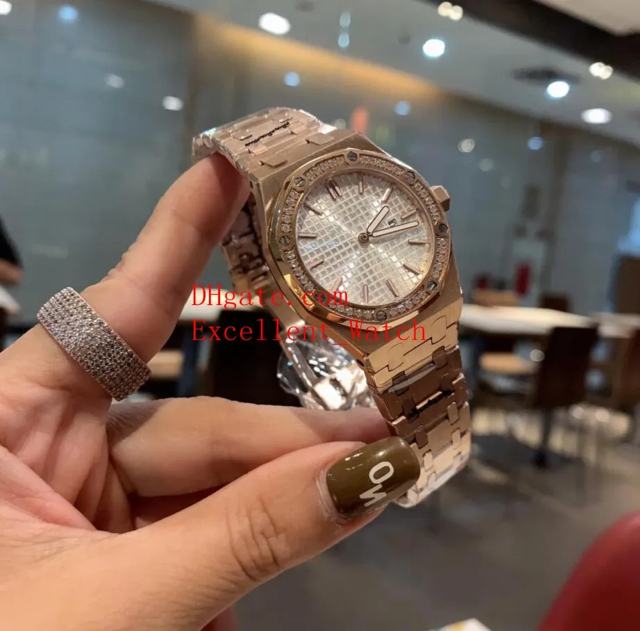 Ladies Wristwatches 33 mm 67650 67651 Stainless Steel Diamond Bezel VK Quartz Watch watches2667