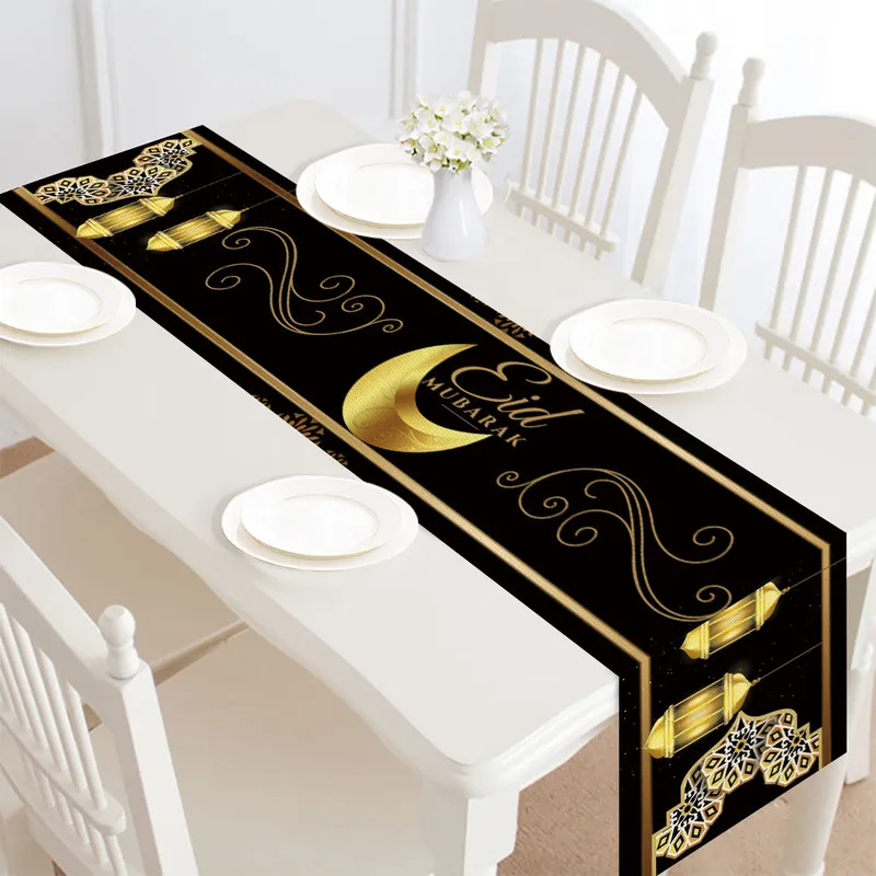 라마단과 EID 식탁보 가정 장식 BJD Mubarak 테이블 러너 Mubarak Ubarak Muslim 220615