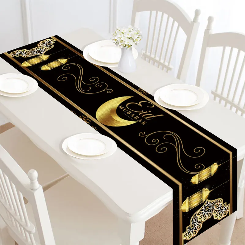 Ramadan och Eid Drawloth Home Decorations BJD Mubarak Table Runner Mubarak Ubarak Muslim 220615