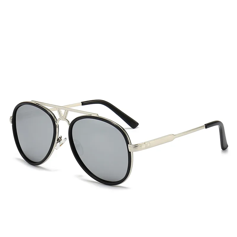 0948 Gafas de sol redondas de moda Eyewear Gafas Sun Glass Designer Marco de metal de blanco Dark 50 mm de vidrio para hombre Bet201s