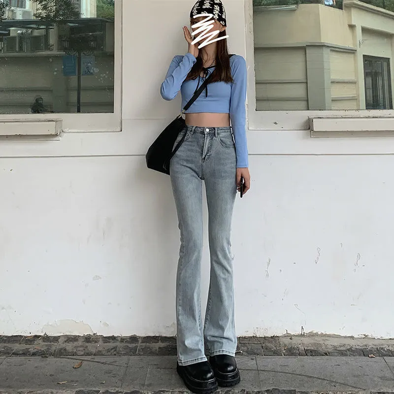 Hoge taille losse comfortabele jeans voor vrouwen breedbeen broek elastische mode vriendje stijl denim broek broek broek plus maat 220526
