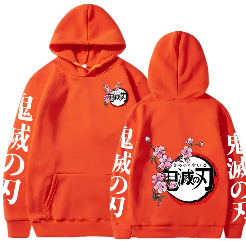 Demon Slayer Anime Graphics Print Hoodie Long Sleeve Pullovers Casual modetoppar unisex kläder kimetsu no yaiba tröjor 220809