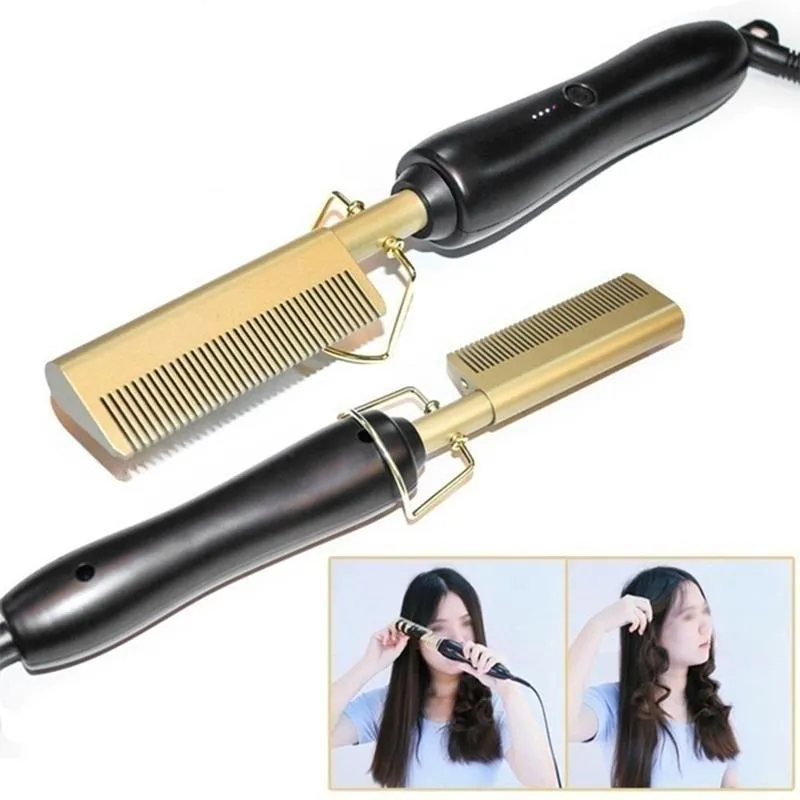 Hair Straightener Electric Straightening Comb Heating Comb Hair Straight Styler Corrugation Curling Iron Hair Curler Comb 220623