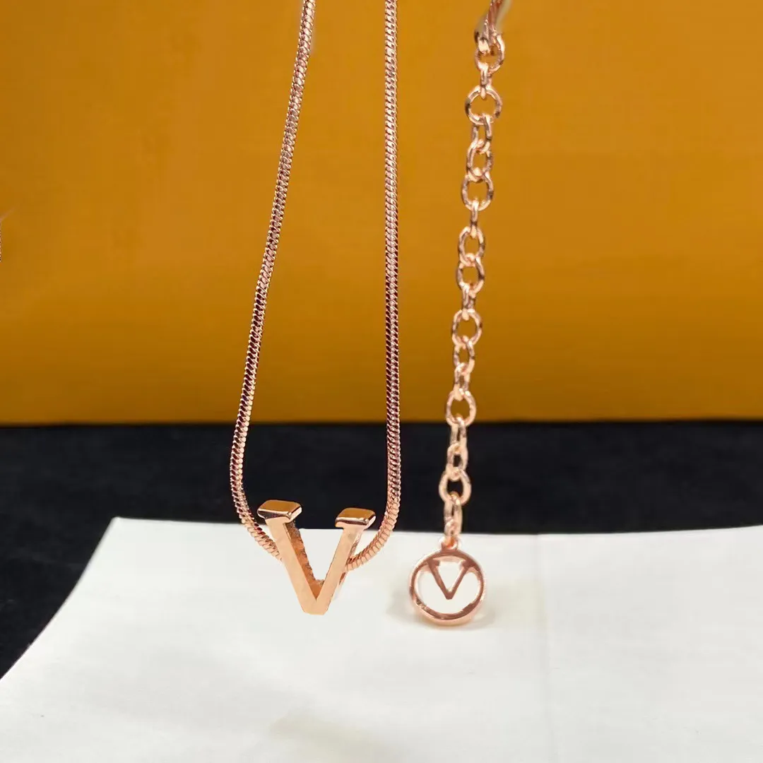 Hip hop tendance easy chic simple lettre pendentif extra long mince collier ras du cou acier inoxydable or argent rose rempli love girls 246y