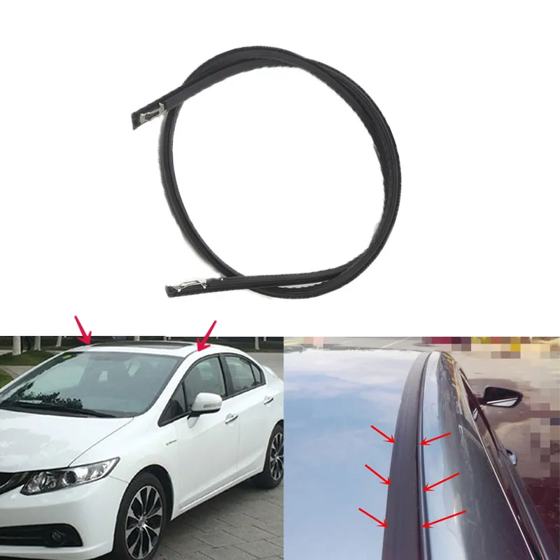 Car Roof Rubber Seal Strip For Honda Civic 2012 2013 2014 2015 Roof Drip Finish Moulding