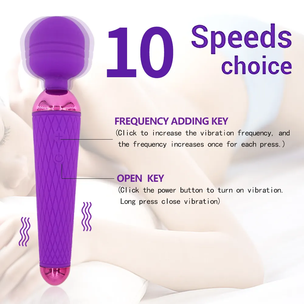 Krachtige Toverstaf Vibrator 10 Snelheden Vibrerende sexy Speelgoed Voor Vrouwen Clitoris Stimulator G-Spot Stimulator Vrouwelijke Masturbator