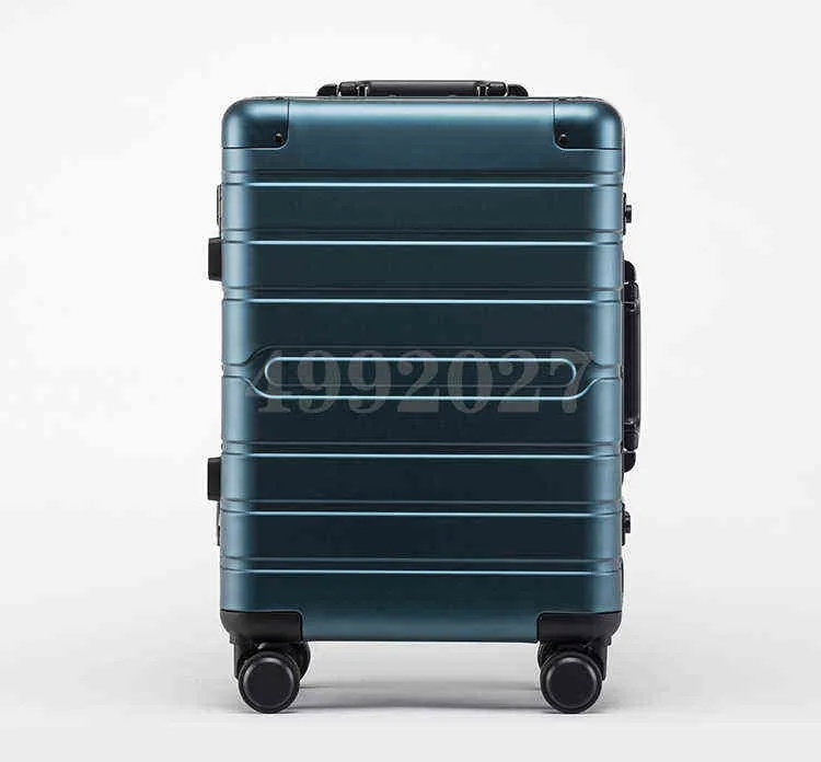 Cheap Inch Suitcase Full Aluminum Travel Luggage Spinner Handbag Trolley Bag On Wheels J220707