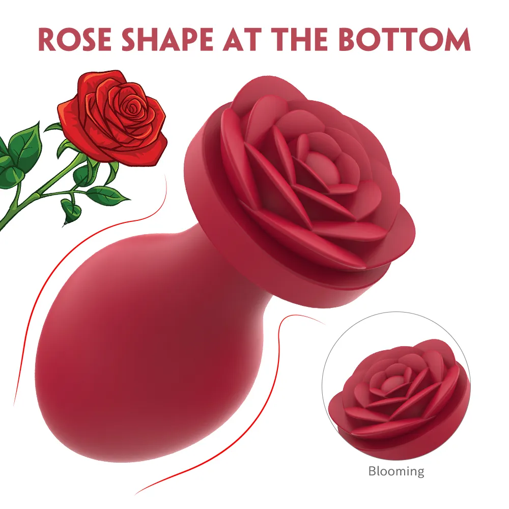 AIERSHA Erwachsene Spiel Silikon Butt Plug Rose Form 3 Verschiedene Größe BDSM Anal Spielzeug für Männer/Frauen Buttplug paare sexy Shop