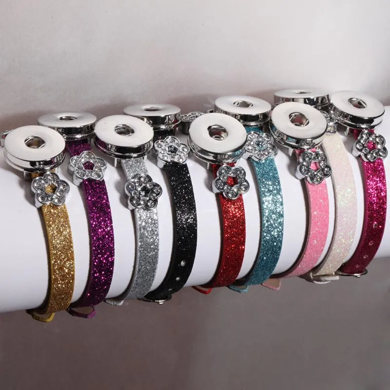 Charm Armband 10st. Hela pärlor med pärlskinn Snap -armband Bangle Handgjorda 18mm DIY -smycken Making Fawn22322G