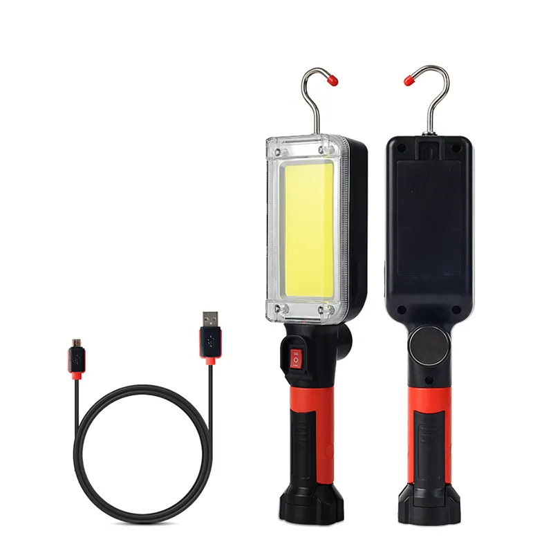 Nuova lampada da lavoro portatile magnetica da 100 W Lampada da lavoro a LED COB Lampada da lavoro ricaricabile ispezione Torcia di riparazione USB con batteria 18650