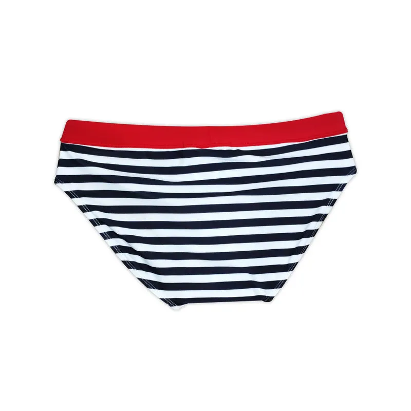Low Rege Swims Swims Bikini Swimsuits Striped Trunks Swimwear Sexy Bading Suit met heren met trekkoord
