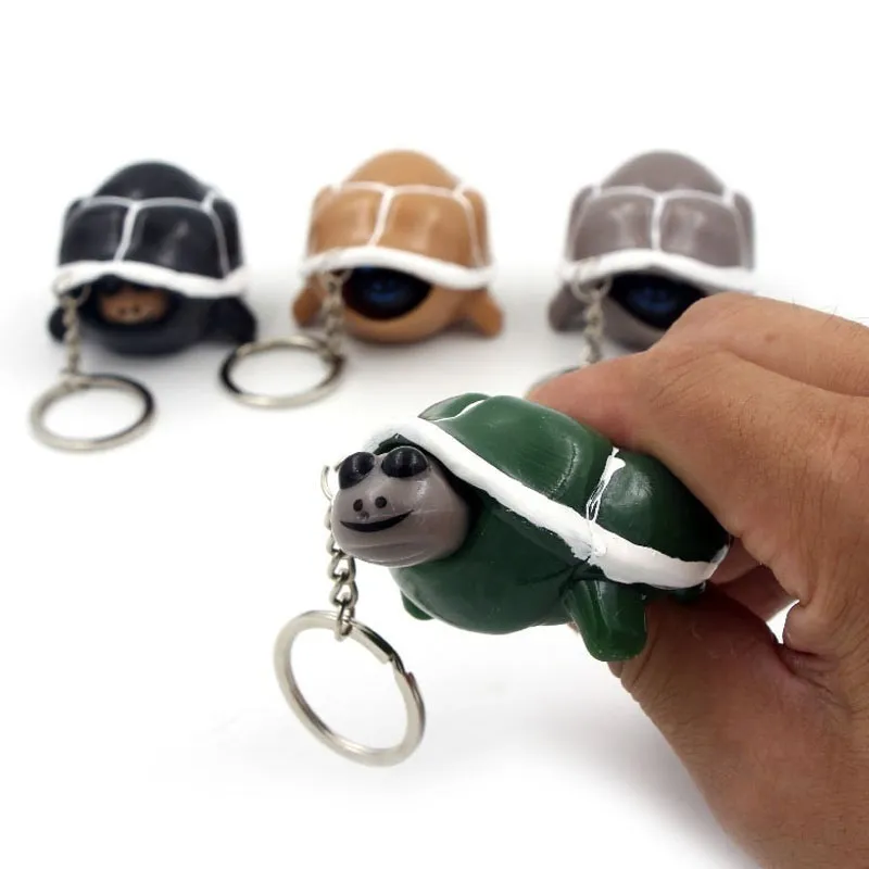 Tortoise Squeeze Toy Cute Telescopic Head Keychain Cartoon Turtle Key Chains Anti Stress s It Toys Funny Gift 2204279139085