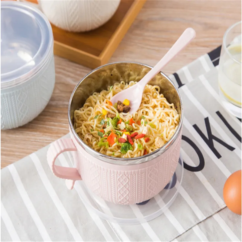 Roestvrije kom tafelwerk lunchbox grote capaciteit instant dle bowl met deksel huishoudelijke gebruiksvoorwerpen dles rijst soep kom 220418