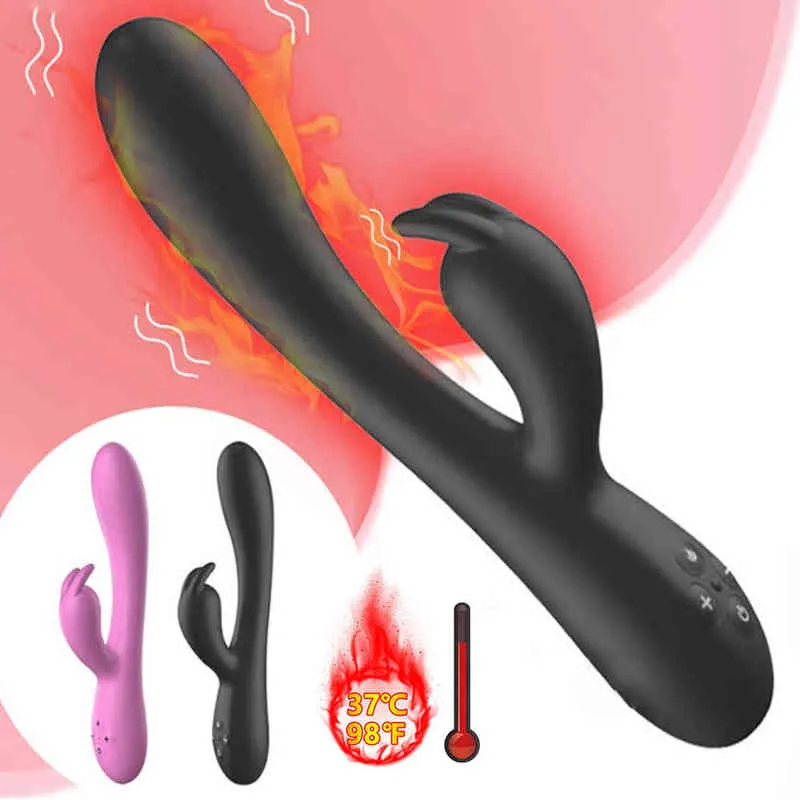 Nxy Vibrators Sacknove Оптовая Женская Отопление Двойной Стимулятор VAGINA CLIT DIILDO MASSAGER G Spot Кролик Вибратор Для Женщин Секс-Игрушка Взрослый 0411