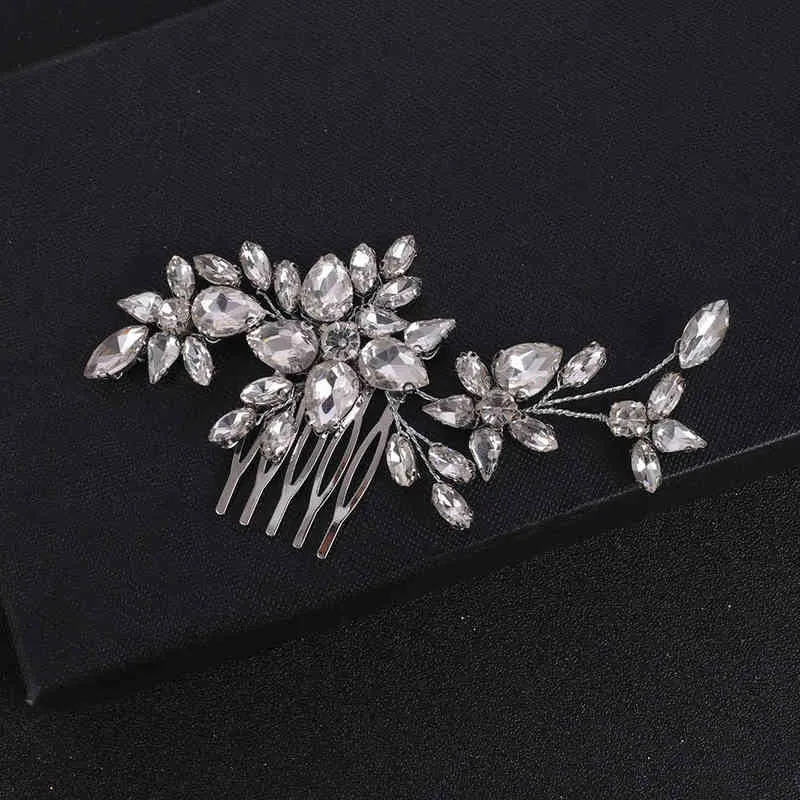 Silver Handmade Rhinestone Bridal Headwear Women Jewelry Luxury Comb For Bride Ornaments Hair Clip AA220323