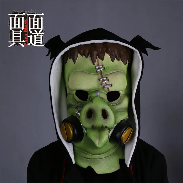 Game OW Roadhog Cosplay Mask Oryginalny Mako Rutledge Black Soft Żywica Maska Halloween Cosplay Costume Prop For Men T200262Z