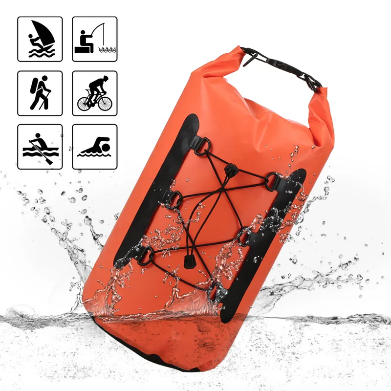 15L Saco seco à prova d'água com estojo de telefone para saco de saco de nadar para caiaque rio Rafting River 220713