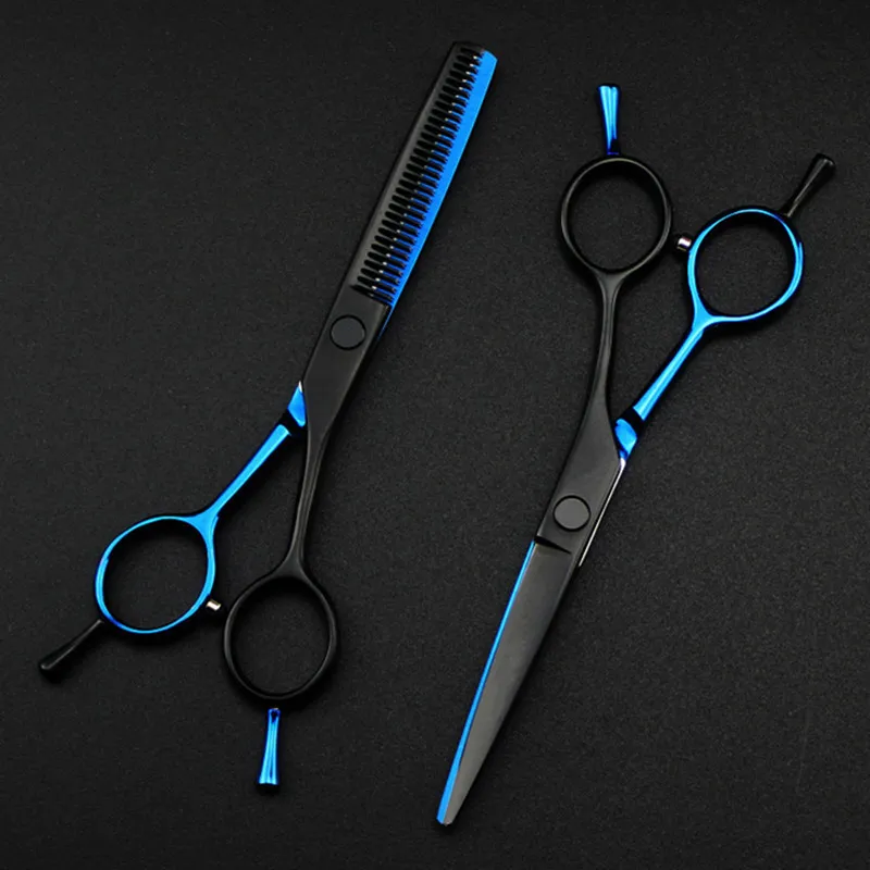 professionale Giappone 440c 5.5 '' blueblack forbici capelli taglio di capelli diradamento barbiere cesoie capelli parrucchiere 220317
