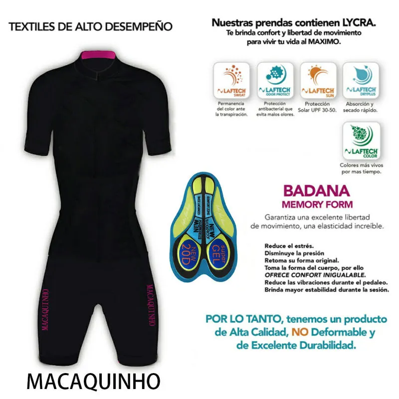 Xama Pro Monkey Monkey Summer Summer Long Salpsuit completo Roupa de bicicleta Red Cycling Jersey Gel Cyclist 220621