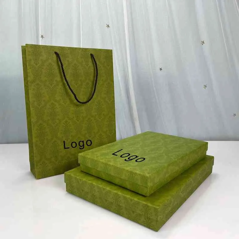 Helt ny G Green Dress Scarf Shoes Gift Box Parfym Lipstick Belt Packaging Box Bag AA2203222992