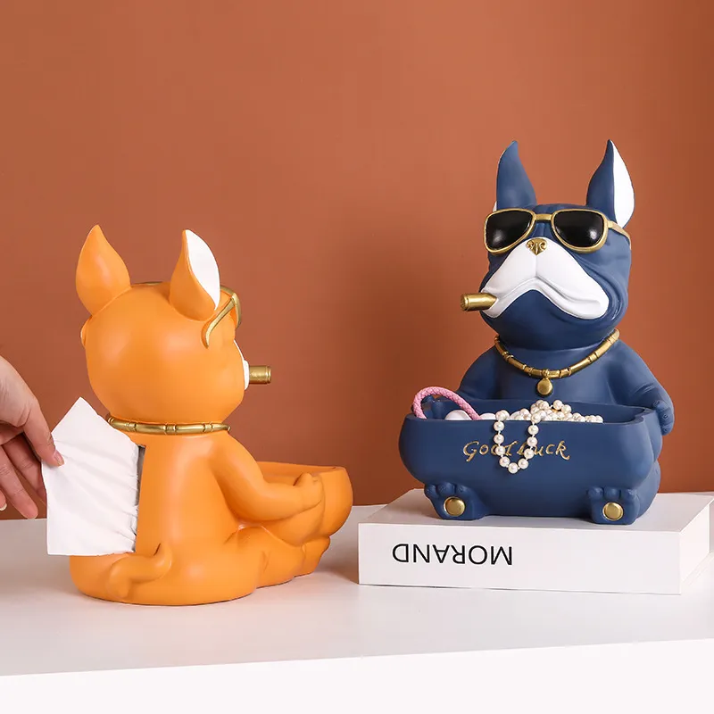Cool Bulldog Figurines żywiczne ozdoby rzeźby dla zwierząt.