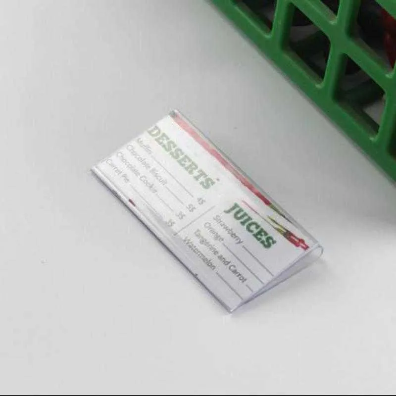 10/8/6cmx4,2 cm doorzichtige plastic PVC prijskaartje Label Display Cliphouder voor supermarktwinkel houten glazen plank fitting 