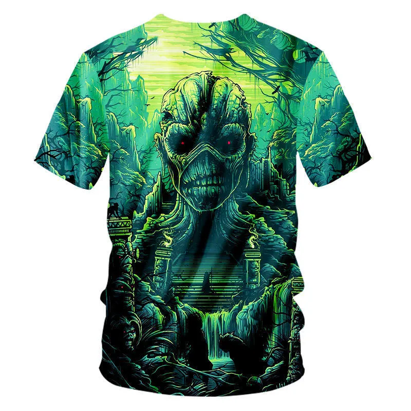 Stor storlek 7xl nyhet skräck t shirt homme hemsk 3d tryck barock märke t-shirt unisex sexig djup v-hals sommar toppar tee anpassad 220619