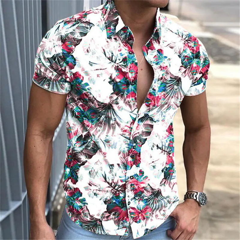 Camicia a righe vintage da uomo estiva Moda casual manica corta di lusso Hawaii s uomo Blusas Camisa Masculina 220321