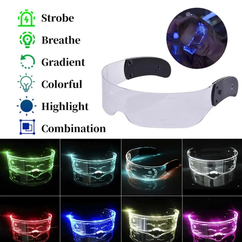 NEW LED Luminous Glasses Electronic Visor Glasses Light Up Glasses Prop For Festival KTV Bar Party Performance Children Adult