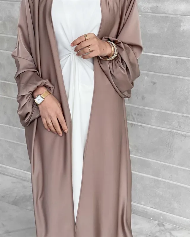 Şifon Açık Abaya Dubai Türkiye Kaftan Müslüman Haltan Abayas Kadınlar İçin Elbiseler Katı Çöp Kimono Femme Kaftan İslam Giysileri